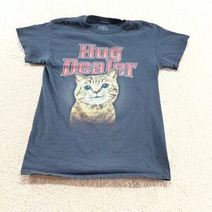 DOM Hug Dealer Shirt Mens Small Black Cat Graphic Short Sleeve Tee